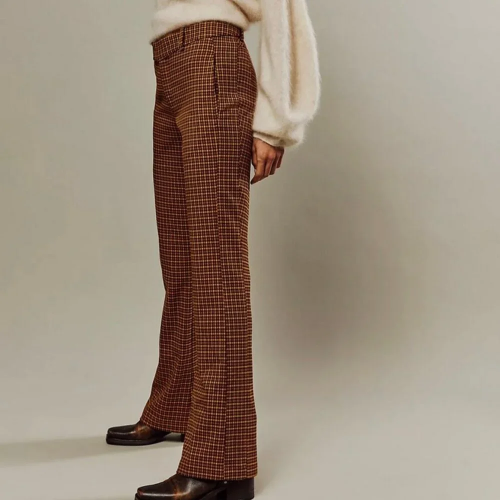 NWOT Free People Jana Flare Trousers in Rust